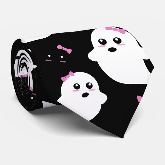 Girl Ghost Pattern ネクタイ (ロール)