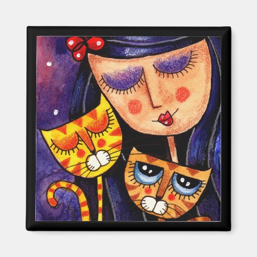 Girl & Ginger Cats – マグネット (正面)