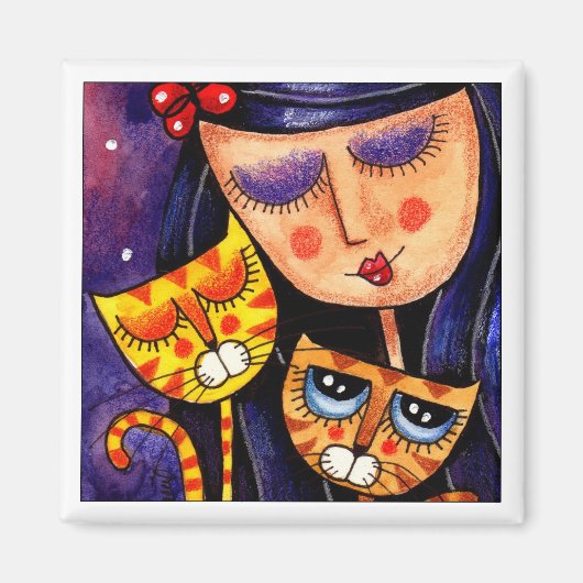 Girl & Ginger Cats – マグネット2 マグネット (正面)