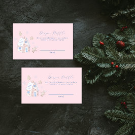 Girl Gingerbread Village Diaper Raffle Baby Shower エンクロージャーカード