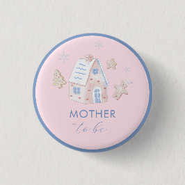 Girl Gingerbread Village Mother To Be Baby Shower  缶バッジ