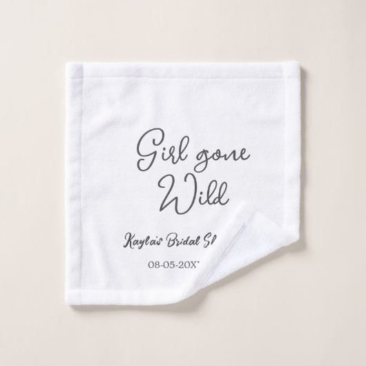 Girl gone wild bridal shower name date simple mini ウォッシュタオル (ウォッシュタオル)