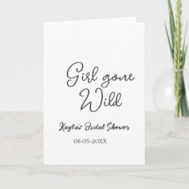 Girl gone wild bridal shower name date simple mini カード
