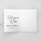Girl gone wild bridal shower name date simple mini カード (内部)