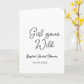 Girl gone wild bridal shower name date simple mini カード (黄色い花)