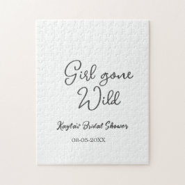 Girl gone wild bridal shower name date simple mini ジグソーパズル