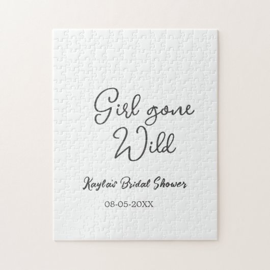 Girl gone wild bridal shower name date simple mini ジグソーパズル (縦)