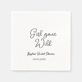 Girl gone wild bridal shower name date simple mini スタンダードカクテルナプキン