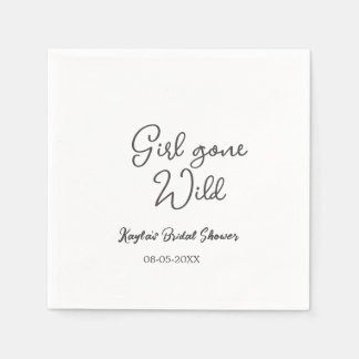 Girl gone wild bridal shower name date simple mini スタンダードカクテルナプキン