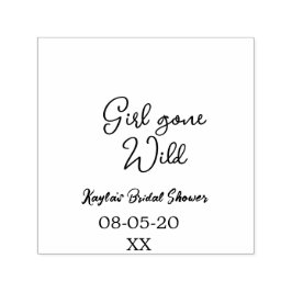 Girl gone wild bridal shower name date simple mini セルフインキングスタンプ