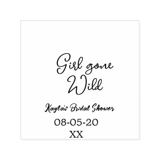 Girl gone wild bridal shower name date simple mini セルフインキングスタンプ (デザイン)