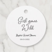 Girl gone wild bridal shower name date simple mini フェイバータグ (裏面)