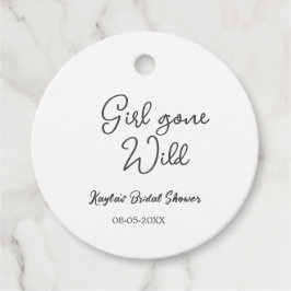 Girl gone wild bridal shower name date simple mini フェイバータグ
