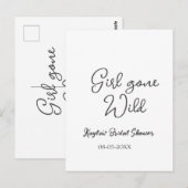Girl gone wild bridal shower name date simple mini ポストカード (正面/裏面)