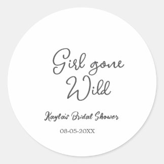 Girl gone wild bridal shower name date simple mini ラウンドシール