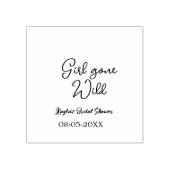 Girl gone wild bridal shower name date simple mini ラバースタンプ (インプリント)