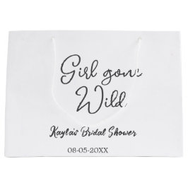 Girl gone wild bridal shower name date simple mini ラージペーパーバッグ
