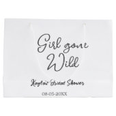Girl gone wild bridal shower name date simple mini ラージペーパーバッグ (裏面)