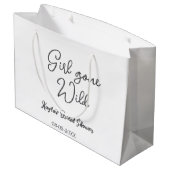 Girl gone wild bridal shower name date simple mini ラージペーパーバッグ (裏面アングル)