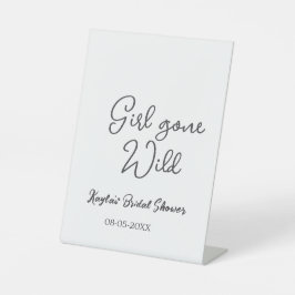 Girl gone wild bridal shower name date simple mini 台座サイン