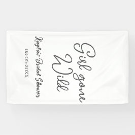 Girl gone wild bridal shower name date simple mini 横断幕