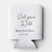 Girl gone wild bridal shower name date simple mini 缶クーラー (裏面)