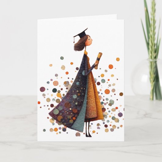 Girl Graduation Folded Card カード (正面)