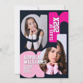 Girl High School Graduation Invitation 招待状 (正面)