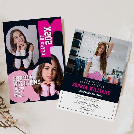 Girl High School Graduation Invitation 招待状