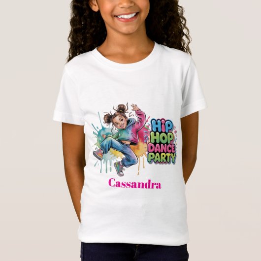 Girl Hip Hop Dance Birthday Party  Tシャツ (正面)