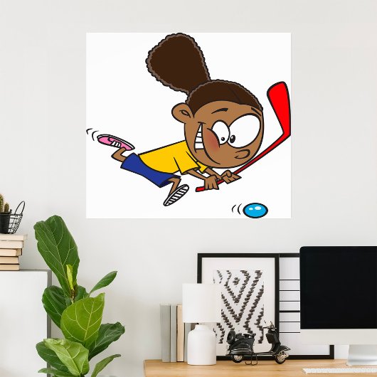 Girl Hockey Player ポスター