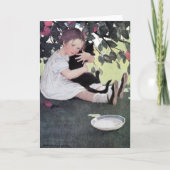 Girl Holding a Black Cat, Jessie Willcox Smith カード (正面)