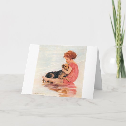 Girl Holding a Dog, Jessie Willcox Smith カード (正面)