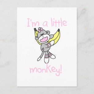 Girl I'm a Little Monkey T-shirts and Gives ポストカード
