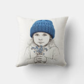 Girl In a Blue Knit Hat クッション (裏面)