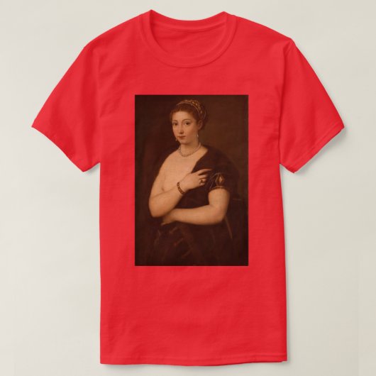 Girl in a Fur by Tiziano Vecellio called Titian Tシャツ (デザイン正面)