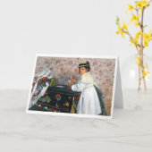 Girl in a Hat, Edgar Degas カード (黄色い花)