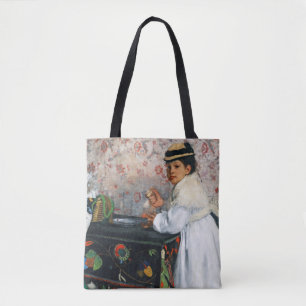 Girl in a Hat, Edgar Degas トートバッグ