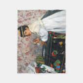 Girl in a Hat, Edgar Degas フリースブランケット (正面)