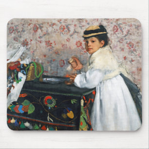 Girl in a Hat, Edgar Degas マウスパッド