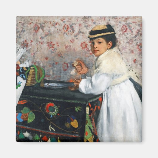 Girl in a Hat, Edgar Degas マグネット (正面)