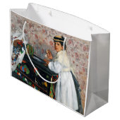 Girl in a Hat, Edgar Degas ラージペーパーバッグ (裏面アングル)