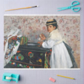 Girl in a Hat, Edgar Degas 薄葉紙 (クラフト)