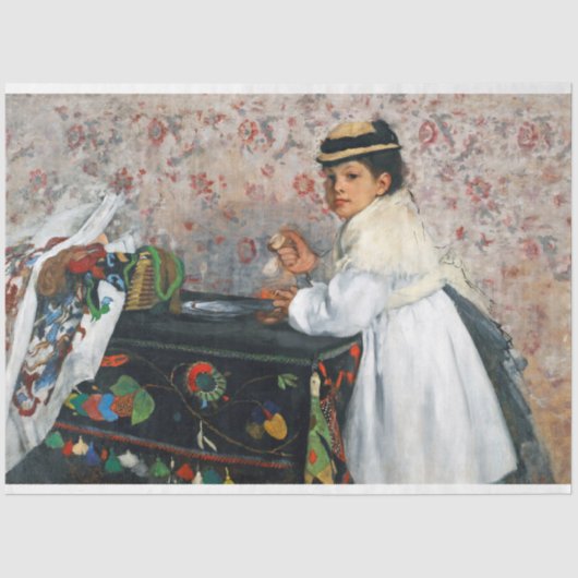 Girl in a Hat, Edgar Degas 薄葉紙 (正面)