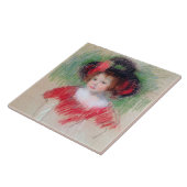 Girl in Big Bonnett and Red Dress, Mary Cassatt タイル (側面)