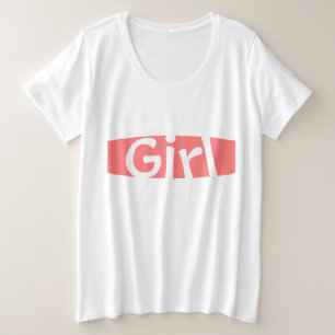 Girl in Coral プラスサイズTシャツ