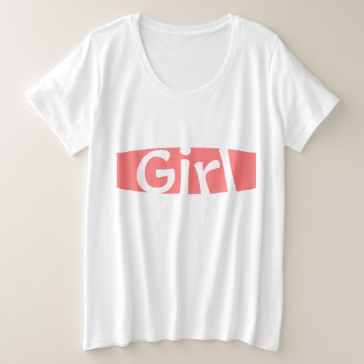 Girl in Coral プラスサイズTシャツ (デザイン正面)