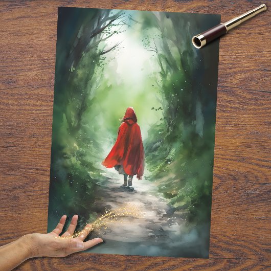 Girl in Forest 2 Decopage紙 薄葉紙