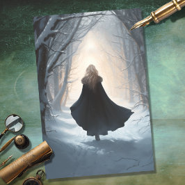 Girl in Forest 5 Decopage紙 薄葉紙