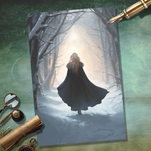 Girl in Forest 5 Decopage紙 薄葉紙